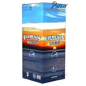 Elements-900-1-1-4-Rice-Cones---W-Gallery-Box---Ultra-Thin-1.25-84mm-Pre-Rolled-Cones_-26mm-Filter-Tips_-Natural-White-Unbleached-Unrefined-Rolling-Papers_-Bulk-Pack-Bundle-Elements-1